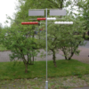 Tennisscorebord op parasolvoet 4 Tennis scorebord met schuifkogels voor buiten.